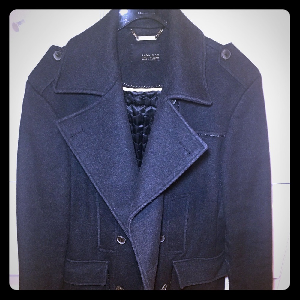 Zara pea coat gray